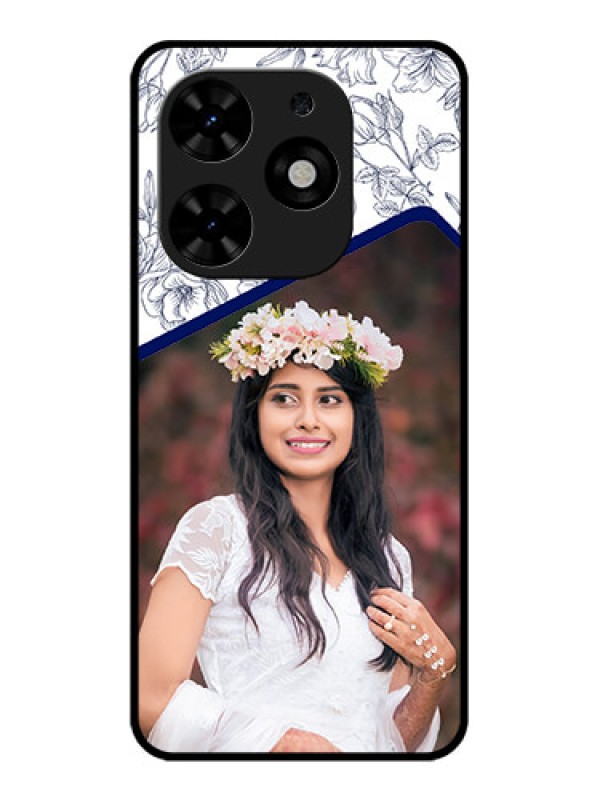 Custom Tecno Spark Go 2024 Custom Metal Phone CaseClassy Floral Design