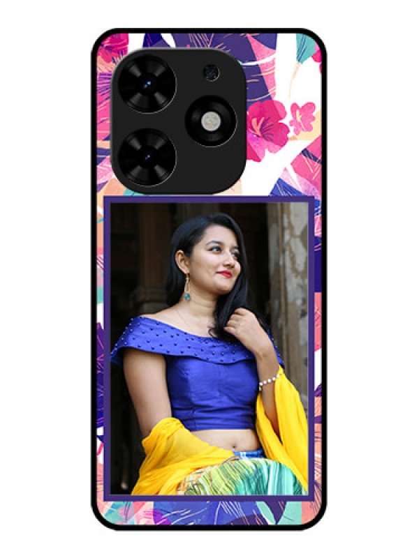 Custom Tecno Spark Go 2024 Custom Metal Phone CaseAbstract Floral Design