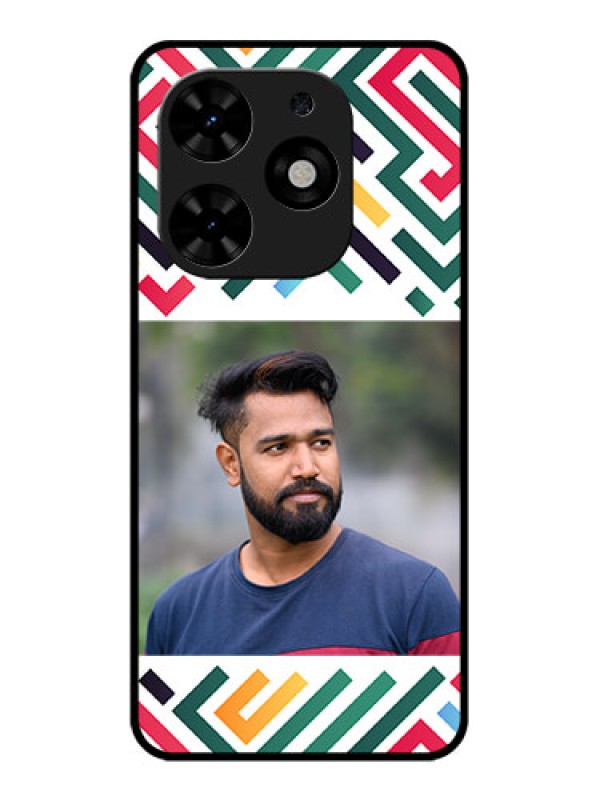 Custom Tecno Spark Go 2024 Custom Metal Phone CaseColorful Maze Pattern Design