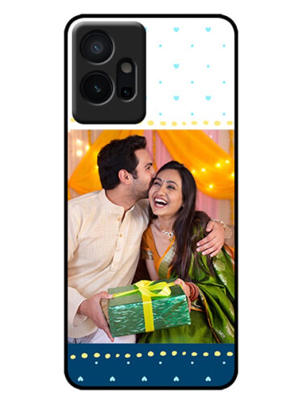 Custom Vivo T1 5G Custom Metal Phone Case - White And Blue Abstract Design