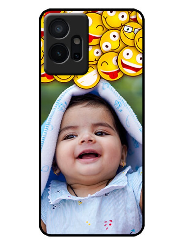 Custom Vivo T1 5G Custom Metal Phone Case - With Smiley Emoji Design