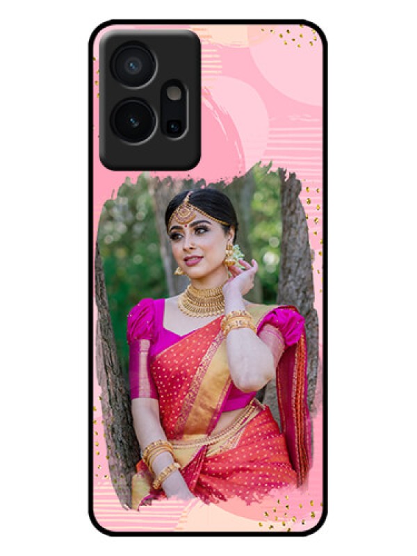 Custom Vivo T1 5G Custom Metal Phone Case - Gold Glitter Splash Design