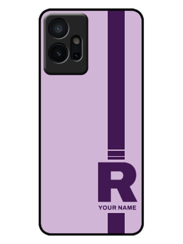 Custom Vivo T1 5G Custom Metal Phone Case - Simple Dual Tone Stripe With Name Design