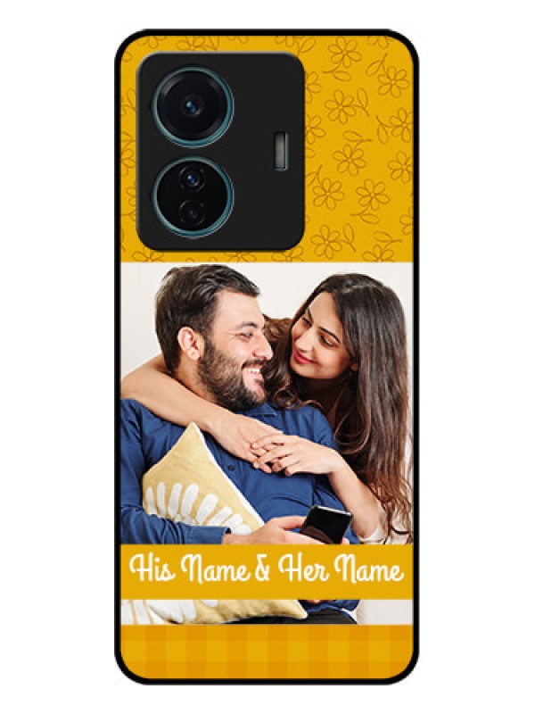 Custom Vivo T1 Pro 5G Custom Metal Phone Case - Yellow Floral Design