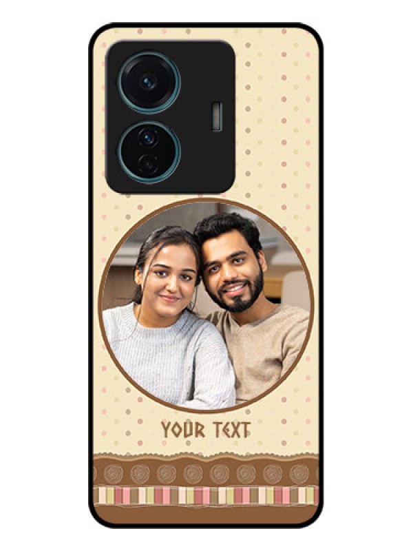 Custom Vivo T1 Pro 5G Custom Metal Phone Case - Brown Dotted Mobile Case Design