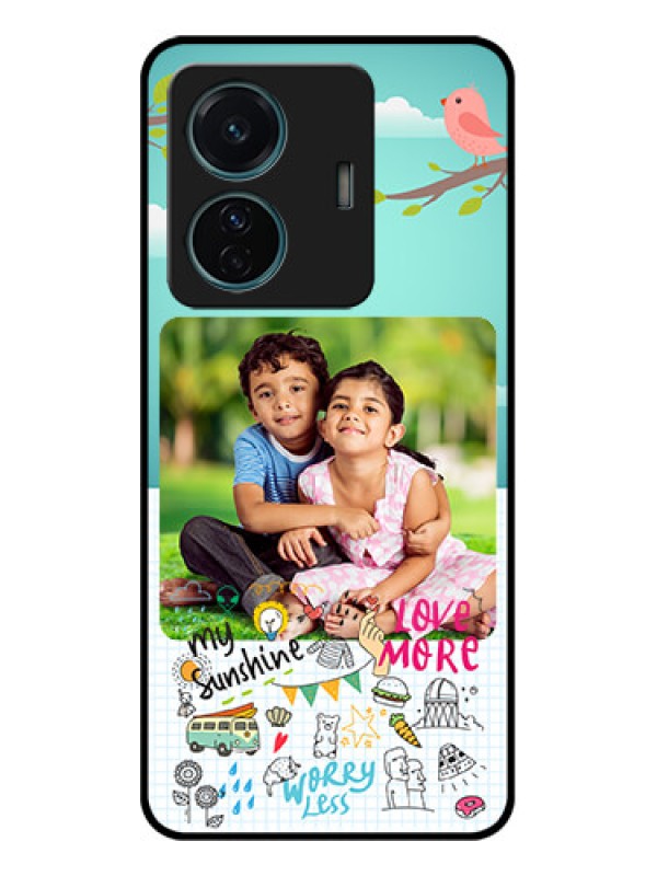 Custom Vivo T1 Pro 5G Custom Metal Phone Case - Doodle Love Design