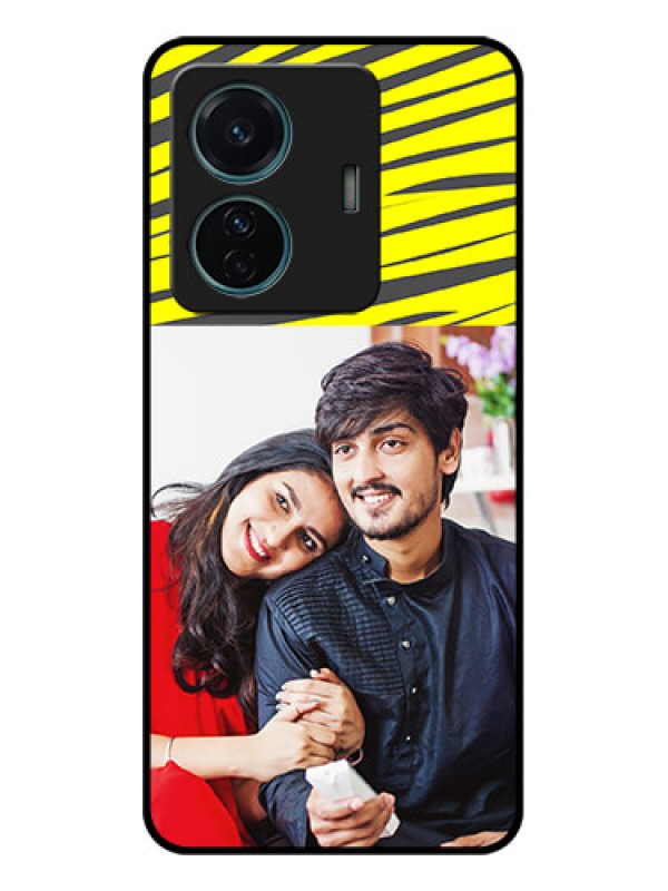 Custom Vivo T1 Pro 5G Custom Metal Phone Case - Yellow Abstract Design