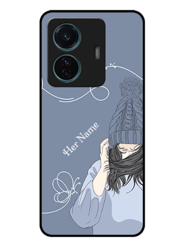 Custom Vivo T1 Pro 5G Custom Metal Phone Case - Girl In Winter Outfit Design