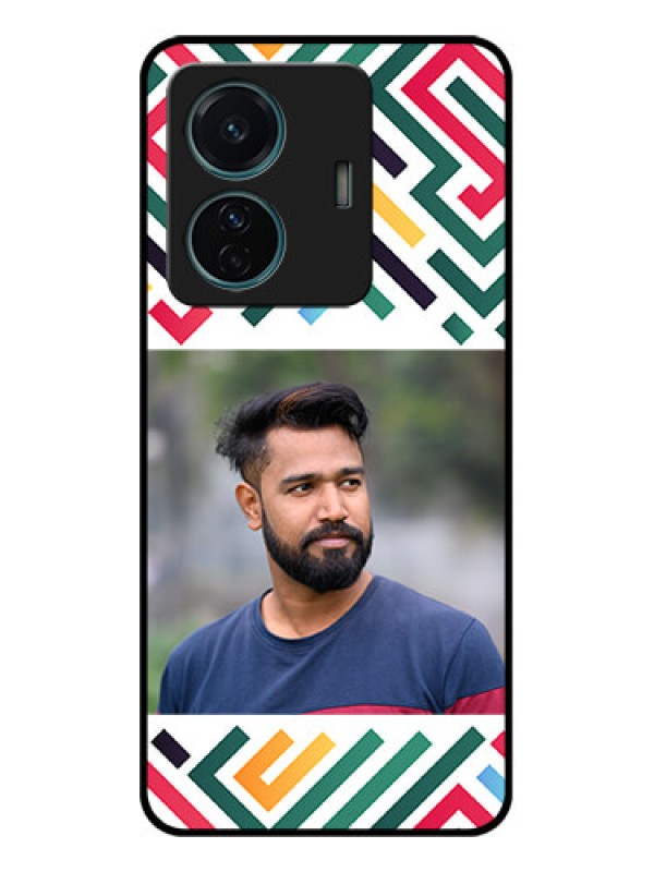 Custom Vivo T1 Pro 5G Custom Metal Phone Case - Colorful Maze Pattern Design