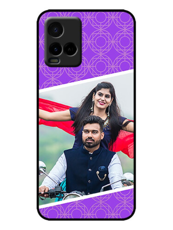 Custom Vivo T1X Custom Metal Phone Case - Violet Color Pattern Design