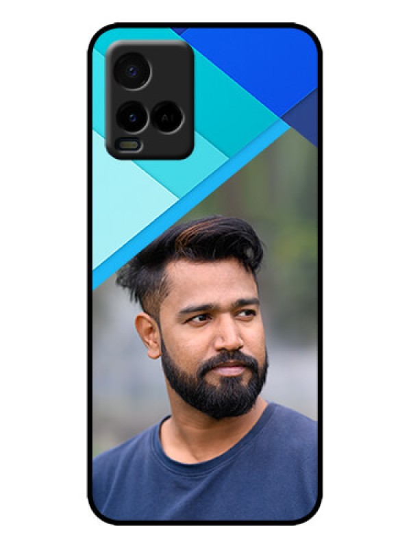 Custom Vivo T1X Custom Metal Phone Case - Blue Pattern Design