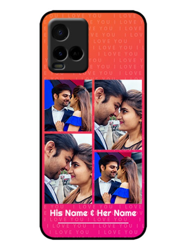 Custom Vivo T1X Custom Metal Phone Case - I Love You Pink Design