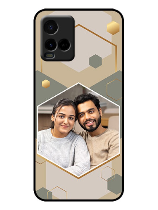 Custom Vivo T1X Custom Metal Phone Case - Stylish Hexagon Pattern Design