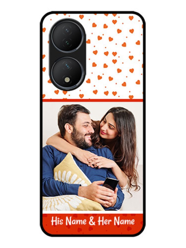 Custom Vivo T2 5G Custom Metal Phone Case - Orange Love Symbol Design
