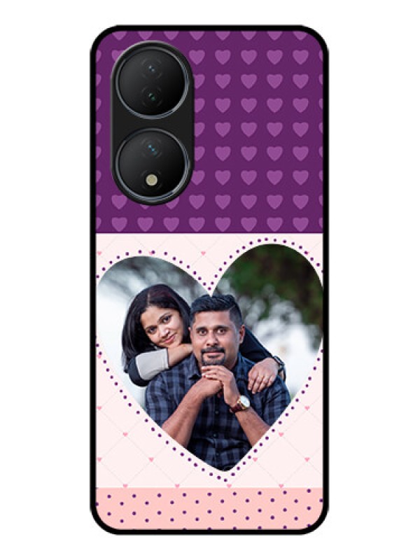 Custom Vivo T2 5G Custom Metal Phone Case - Violet Love Dots Design