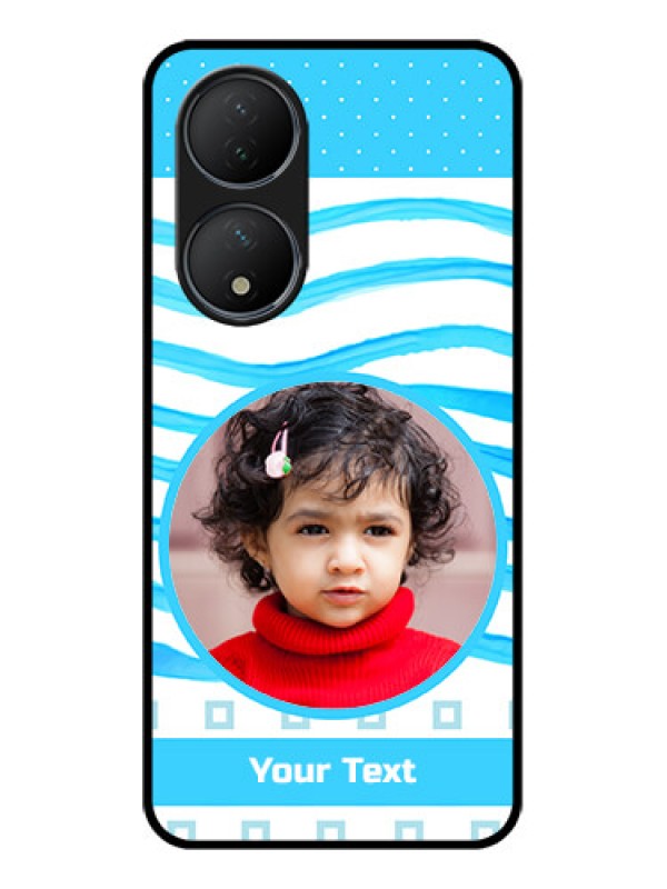 Custom Vivo T2 5G Custom Metal Phone Case - Simple Blue Case Design