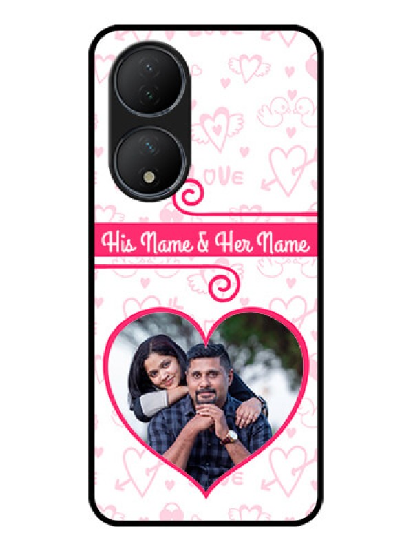 Custom Vivo T2 5G Custom Metal Phone Case - Heart Shape Love Design