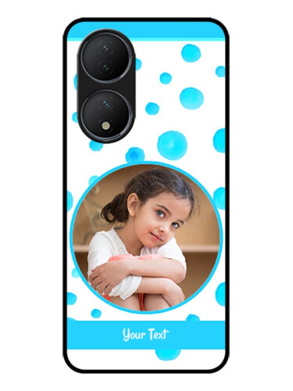 Custom Vivo T2 5G Custom Metal Phone Case - Blue Bubbles Pattern Design