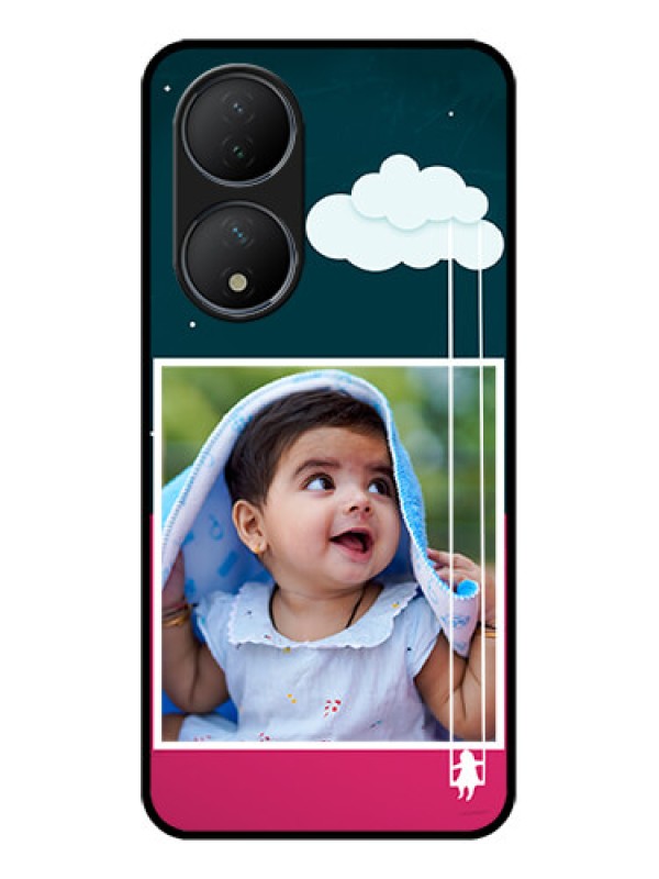 Custom Vivo T2 5G Custom Metal Phone Case - Cute Girl With Cloud Design