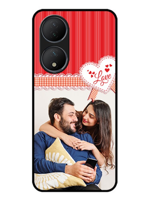 Custom Vivo T2 5G Custom Metal Phone Case - Red Love Pattern Design
