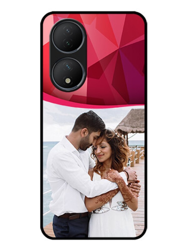 Custom Vivo T2 5G Custom Metal Phone Case - Red Abstract Design