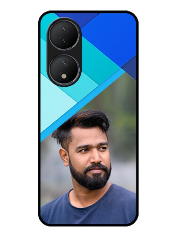 Custom Vivo T2 5G Custom Metal Phone Case - Blue Pattern Design