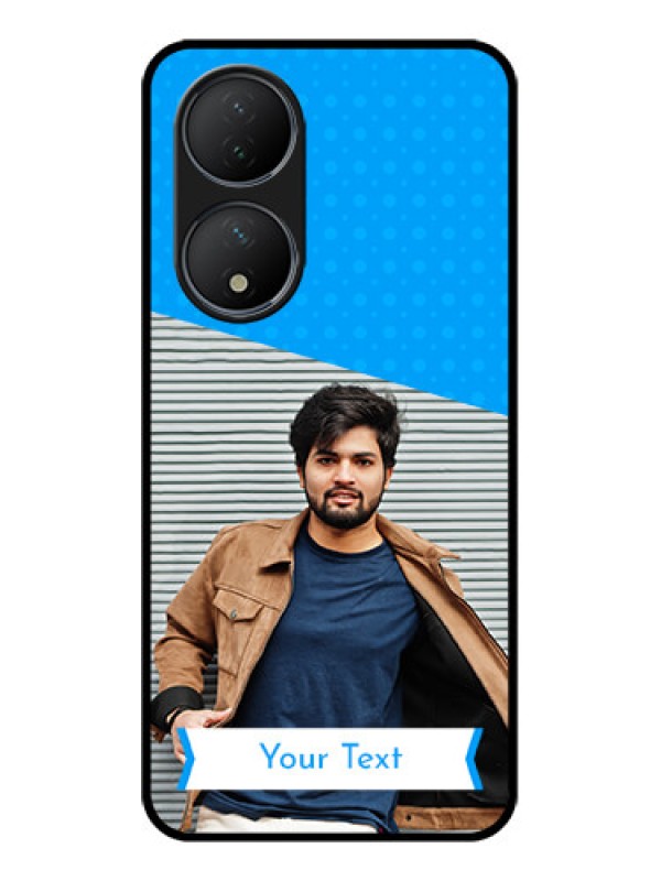 Custom Vivo T2 5G Custom Metal Phone Case - Simple Blue Color Design