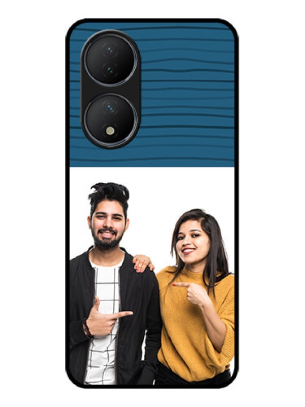 Custom Vivo T2 5G Custom Metal Phone Case - Blue Pattern Cover Design