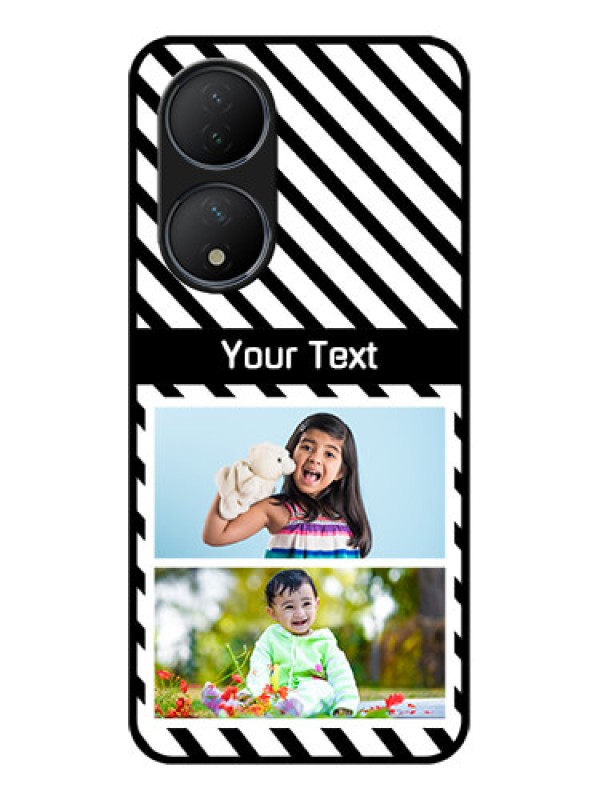 Custom Vivo T2 5G Custom Metal Phone Case - Black And White Stripes Design