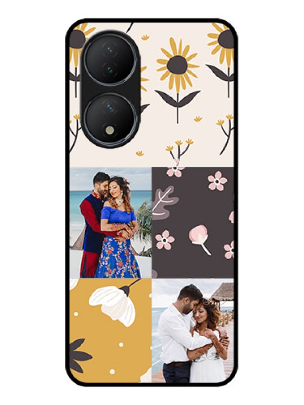 Custom Vivo T2 5G Custom Metal Phone Case - 3 Images With Floral Design