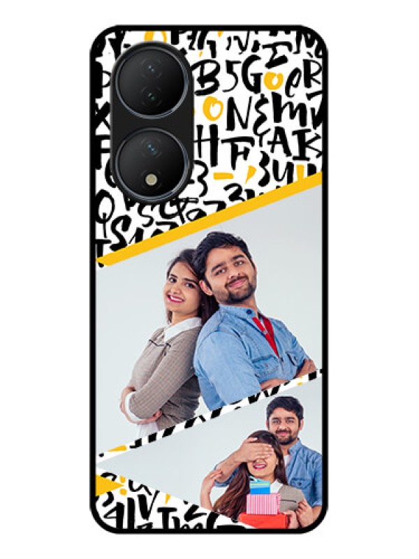 Custom Vivo T2 5G Custom Metal Phone Case - Letters Pattern Design