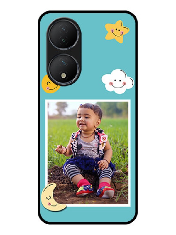 Custom Vivo T2 5G Custom Metal Phone Case - Smiley Kids Stars Design