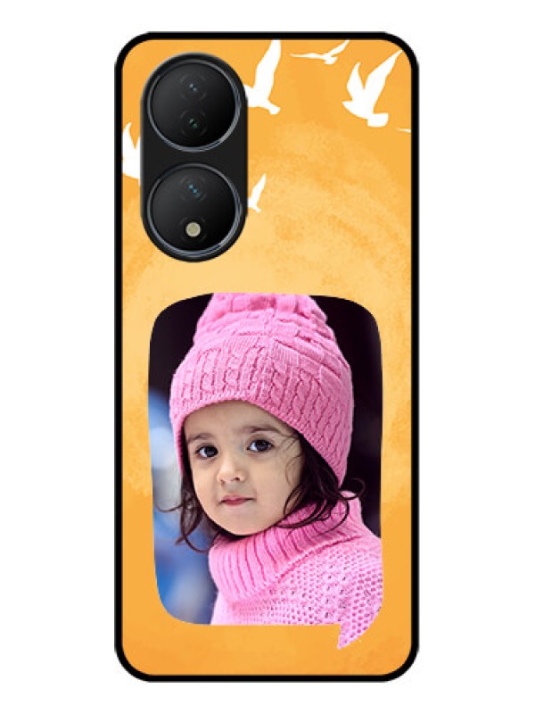 Custom Vivo T2 5G Custom Metal Phone Case - Water Color Design With Bird Icons