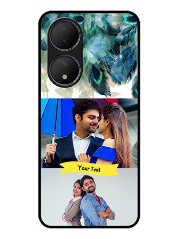 Custom Vivo T2 5G Custom Metal Phone Case - Image With Boho Peacock Feather Design