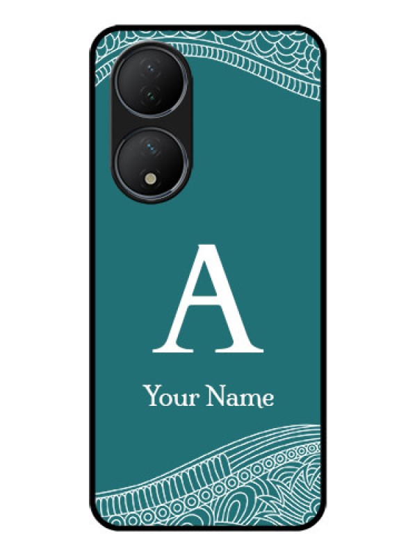 Custom Vivo T2 5G Custom Metal Phone Case - Line Art Pattern With Custom Name Design