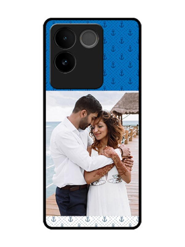 Custom Vivo T2 Pro 5G Custom Metal Phone Case - Blue Anchors Design