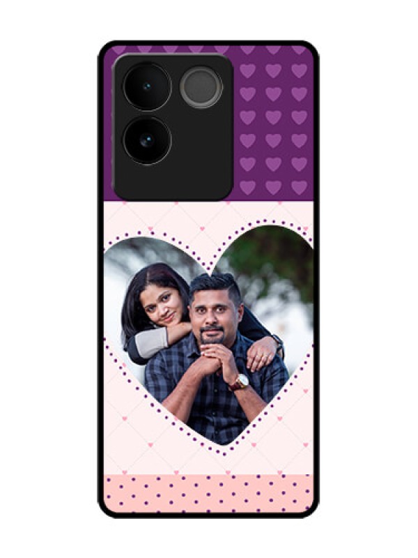 Custom Vivo T2 Pro 5G Custom Metal Phone Case - Violet Love Dots Design