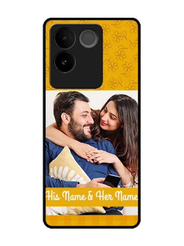 Custom Vivo T2 Pro 5G Custom Metal Phone Case - Yellow Floral Design