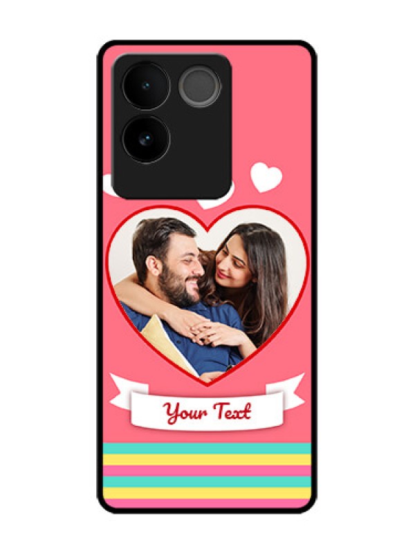 Custom Vivo T2 Pro 5G Custom Metal Phone Case - Love Shapes Doodle Design