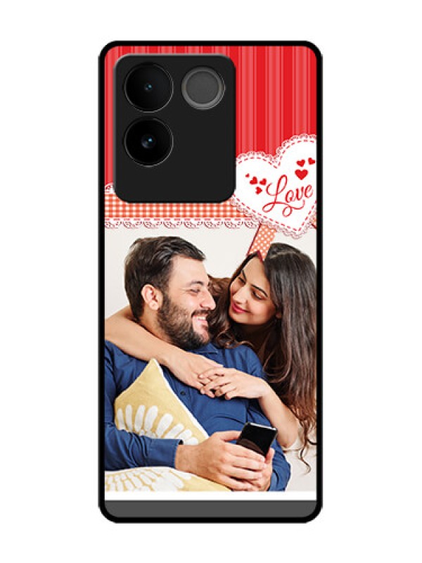Custom Vivo T2 Pro 5G Custom Metal Phone Case - Red Love Pattern Design