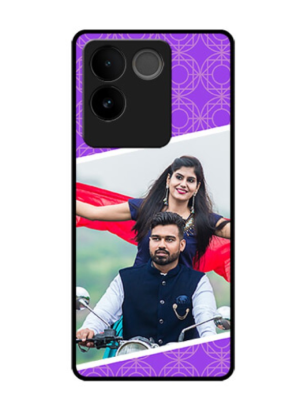 Custom Vivo T2 Pro 5G Custom Metal Phone Case - Violet Color Pattern Design