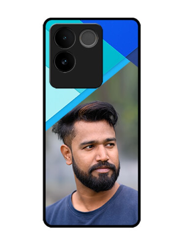 Custom Vivo T2 Pro 5G Custom Metal Phone Case - Blue Pattern Design