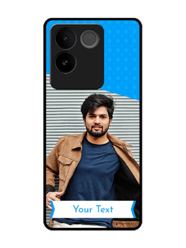 Custom Vivo T2 Pro 5G Custom Metal Phone Case - Simple Blue Color Design