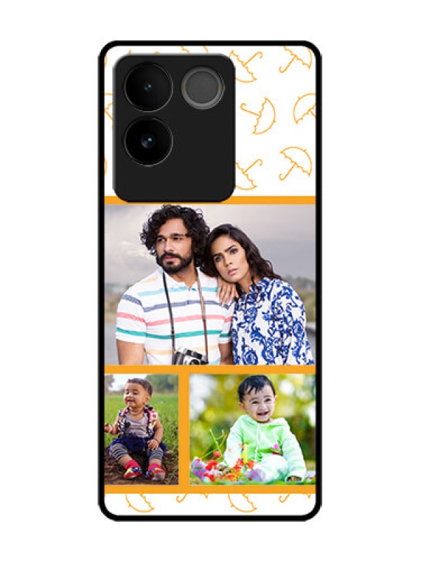 Custom Vivo T2 Pro 5G Custom Metal Phone Case - Yellow Pattern Design