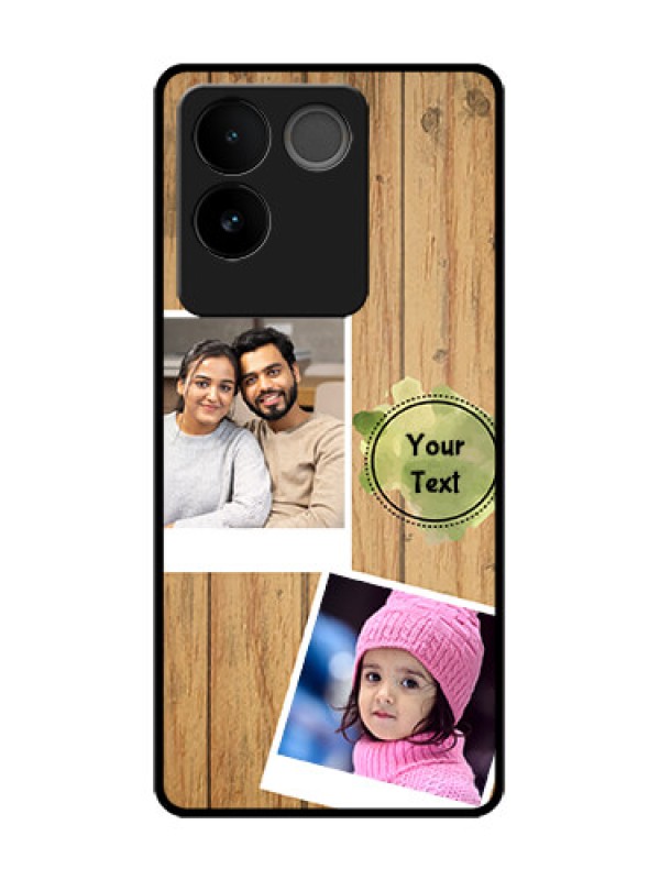 Custom Vivo T2 Pro 5G Custom Metal Phone Case - Wooden Texture Design