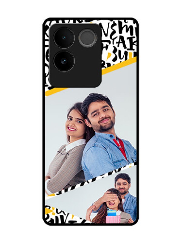 Custom Vivo T2 Pro 5G Custom Metal Phone Case - Letters Pattern Design