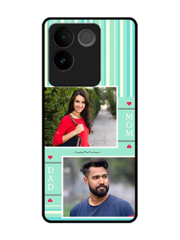 Custom Vivo T2 Pro 5G Custom Metal Phone Case - Mom and Dad Pic Design