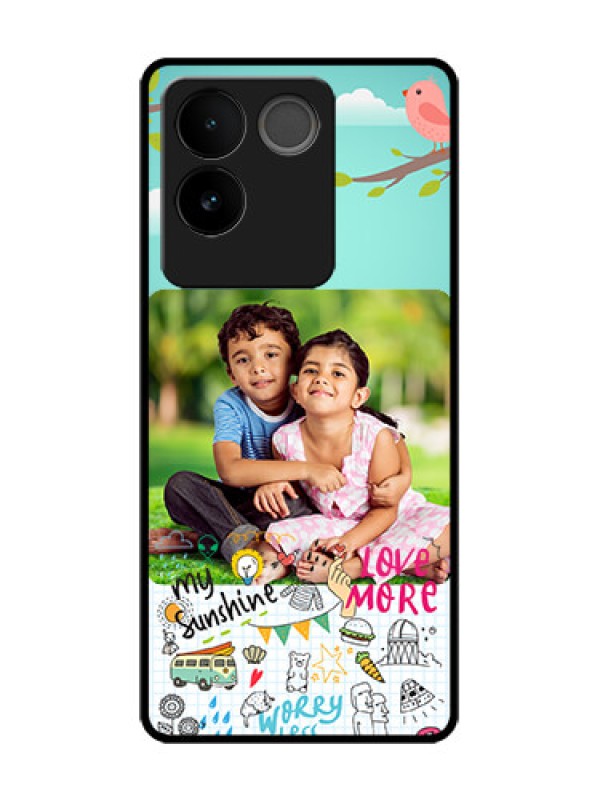 Custom Vivo T2 Pro 5G Custom Metal Phone Case - Doodle Love Design