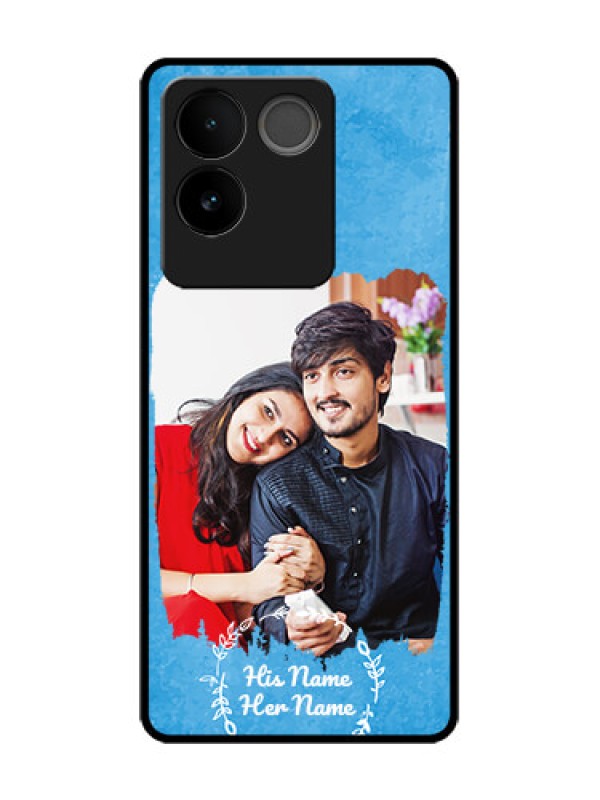 Custom Vivo T2 Pro 5G Custom Metal Phone Case - Blue Color Vintage Design