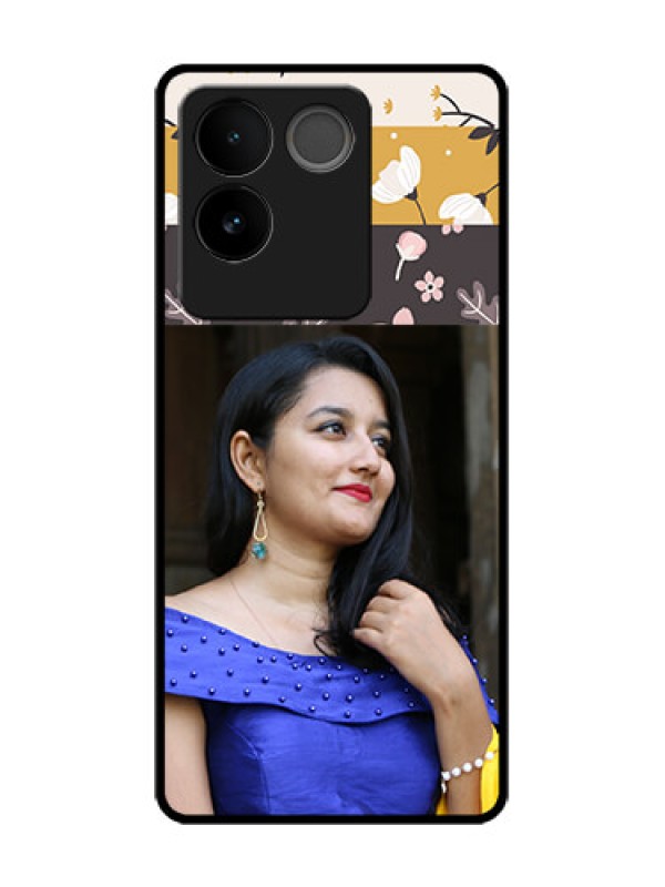 Custom Vivo T2 Pro 5G Custom Metal Phone Case - Stylish Floral Design